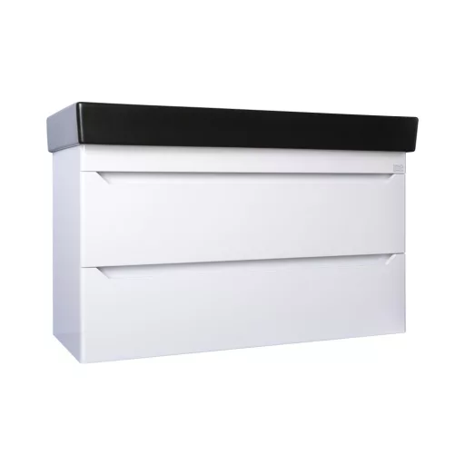 TMP SHARP 100 fali fürdőszobabútor - CeraStyle SHARP FEKETE mosdóval - 100 x 48 cm