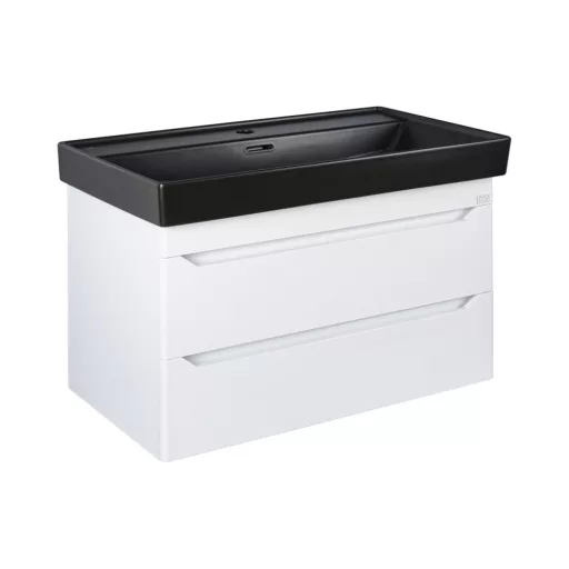 TMP SHARP 100 fali fürdőszobabútor - CeraStyle SHARP FEKETE mosdóval - 100 x 48 cm