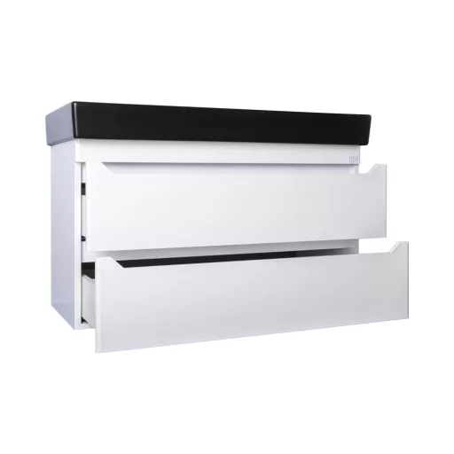 TMP SHARP 100 fali fürdőszobabútor - CeraStyle SHARP FEKETE mosdóval - 100 x 48 cm