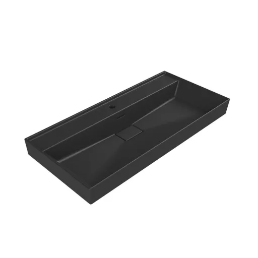 TMP SHARP 100 fali fürdőszobabútor - CeraStyle SHARP FEKETE mosdóval - 100 x 48 cm