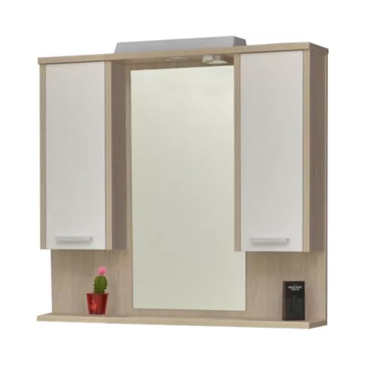 TMP ZX - SONOMA - Tükrös fürdőszobai szekrény LED világítással - 95 x 80 cm