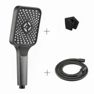   Caldo Freddo Blackspirit zuhanyszett - 3 funkciós zuhanyfejjel - GUNMETAL - fegyverszürke