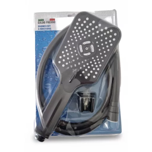 Caldo Freddo Blackspirit zuhanyszett - 3 funkciós zuhanyfejjel - GUNMETAL - fegyverszürke