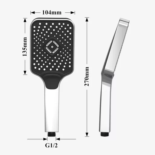 Caldo Freddo Blackspirit zuhanyszett - 3 funkciós zuhanyfejjel - GUNMETAL - fegyverszürke