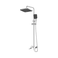   Caldo Freddo Zuhanyrendszer - CSAPTELEPPEL - szögletes - fejzuhany, zuhanyfej, gégecső - KRÓM