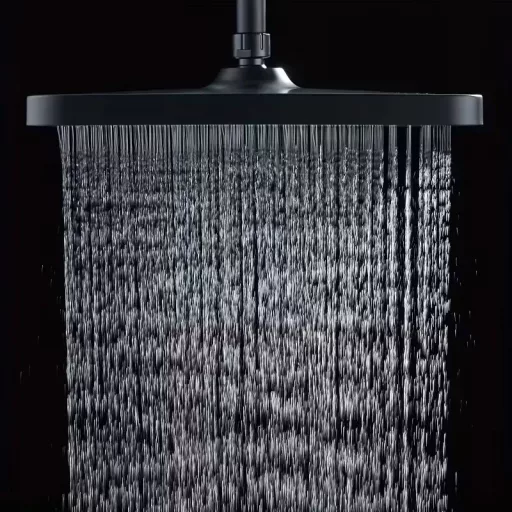 Caldo Freddo Zuhanyrendszer - CSAPTELEPPEL - szögletes - fejzuhany, zuhanyfej, gégecső - FEKETE