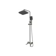   Caldo Freddo Zuhanyrendszer - CSAPTELEPPEL - szögletes - fejzuhany, zuhanyfej, gégecső - GUNMETAL