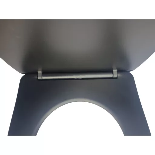 Viva FEKETE BRILLA SLIM L WC ülőke - duroplast - lecsapódásgátlós - levehető klikk - 42 x 36,5 cm