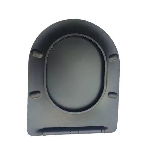 Viva FEKETE BRILLA SLIM L WC ülőke - duroplast - lecsapódásgátlós - levehető klikk - 42 x 36,5 cm