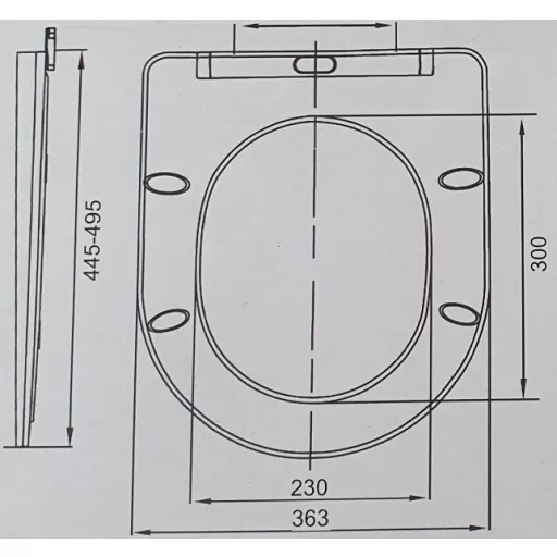 Viva FEKETE BRILLA SLIM XL WC ülőke - duroplast - lecsapódásgátlós - levehető klikk - 46 x 36,5 cm