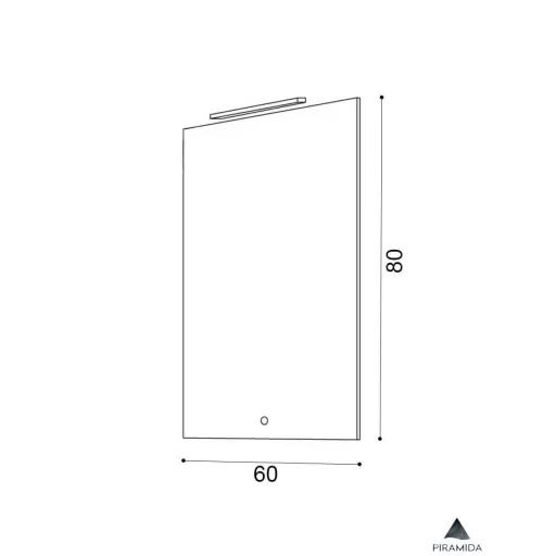 Piramida PERLA 60 G fürdőszobai tükör LED világítással - érintőkapcsolóval - 60 x 80 x 4 cm