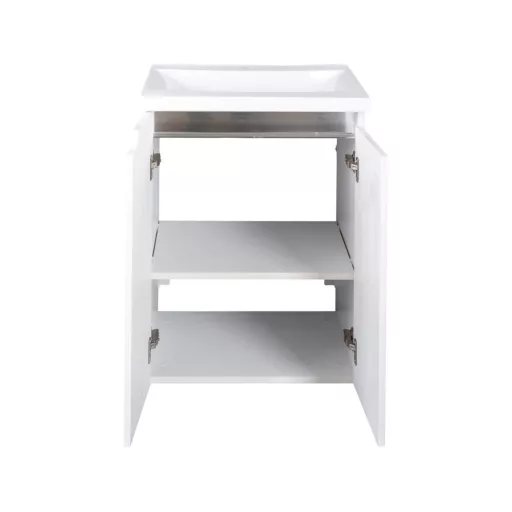 Piramida EURIDIKA fali /álló fürdőszobabútor - műmárvány mosdóval - 2 ajtós - 60 x 75 x 46 cm