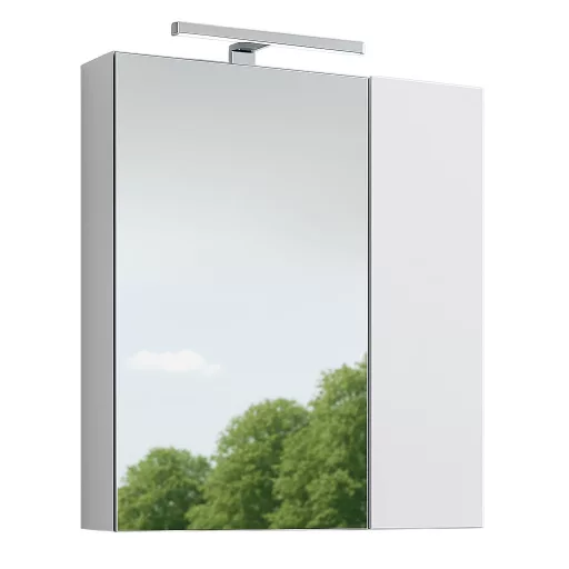 Piramida AKVA Tükrös fürdőszobai szekrény - 2 ajtós kivitel - LED világítással - 60 x 69 x 13 cm
