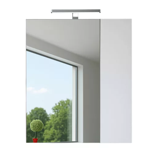 Piramida AKVA Tükrös fürdőszobai szekrény - 2 ajtós kivitel - LED világítással - 60 x 69 x 13 cm
