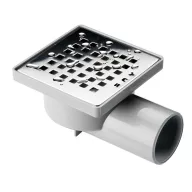  SAY Deniz 10 x 10 cm padlóösszefolyó, rozsdamentes ráccsal - oldalsó kifolyással Ø 50 mm
