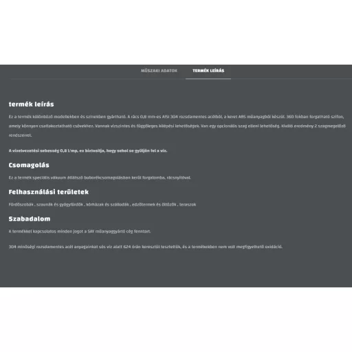 SAY Deniz 10 x 10 cm padlóösszefolyó, rozsdamentes ráccsal - oldalsó kifolyással Ø 50 mm