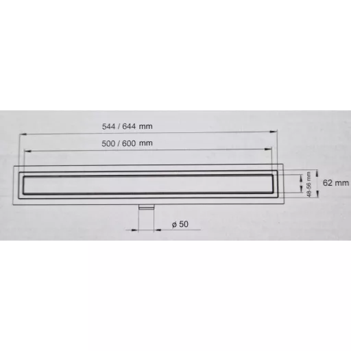 Carmine zuhanyfolyóka - rozsdamentes - 60 cm