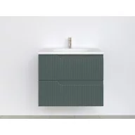   Piramida EURIDIKA fali fürdőszobabútor - műmárvány mosdóval -2 fiókos - PINO ZÖLD - 65 x 48 x 53 cm