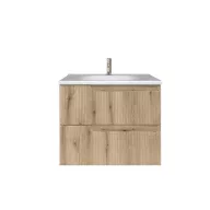   Piramida EURIDIKA fali fürdőszobabútor - műmárvány mosdóval -2 fiókos - PINO TÖLGY - 65 x 48 x 53 cm