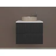   Piramida EURIDIKA fali fürdőszobabútor - mosdópult mosdó nélkül -2 fiókos - PINO FEKETE - 65 x 48 x 53 cm