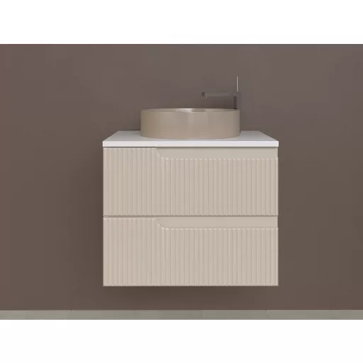 Piramida EURIDIKA fali fürdőszobabútor - mosdópult mosdó nélkül -2 fiókos - PINO BÉZS - 65 x 48 x 53 cm