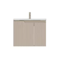   Piramida EURIDIKA fali fürdőszobabútor - műmárvány mosdóval -2 ajtós - PINO BÉZS - 65 x 48 x 53 cm