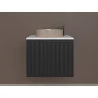   Piramida EURIDIKA fali fürdőszobabútor - mosdópult mosdó nélkül -2 ajtós - PINO FEKETE - 65 x 48 x 53 cm