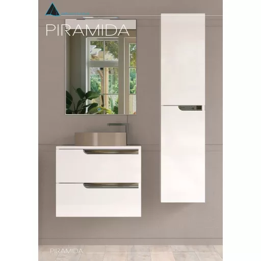 Piramida EURIDIKA fali fürdőszobabútor - mosdópult mosdó nélkül -2 fiókos - 65 x 48 x 53 cm