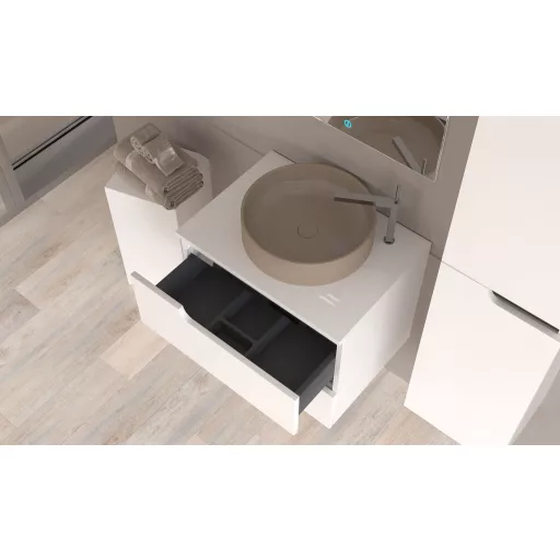 Piramida EURIDIKA fali fürdőszobabútor - mosdópult mosdó nélkül -2 fiókos - 65 x 48 x 53 cm