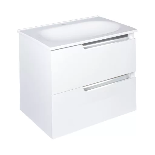 Piramida EURIDIKA fali fürdőszobabútor - műmárvány mosdóval -2 fiókos - 65 x 53 x 48 cm