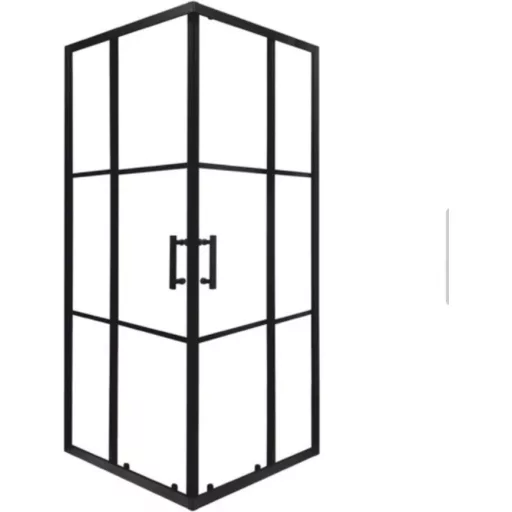 Viva AQUA - FEKETE mintás - FEKETE keretes - zuhanykabin - 80 SZÖGLETES - 6 mm üveg - 80 x 80 x 190