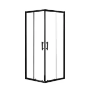   Viva AQUA Max Zuhanykabin SZÖGLETES FEKETE Profil - 6 mm víztiszta üveg - 80 x 80 x 190 cm