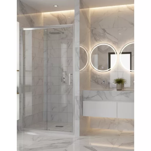 Viva AQUA Max KAYRA Zuhany tolóajtó - 6 mm víztiszta vízlepergető üveg - 130 x 200 cm