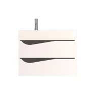   Piramida EURIDIKA fali fürdőszobabútor - műmárvány mosdóval -2 fiókos - ALPINFEHÉR-FEKETE - 70 x 41 x 56 cm