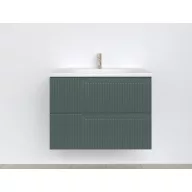   Piramida EURIDIKA fali fürdőszobabútor - műmárvány mosdóval -2 fiókos - PINO ZÖLD - 75 x 48 x 53 cm