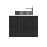   Piramida EURIDIKA fali fürdőszobabútor - mosdópult mosdó nélkül -2 fiókos - PINO FEKETE - 75 x 48 x