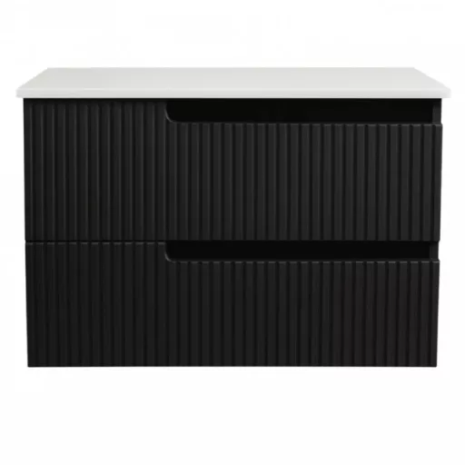 Piramida EURIDIKA fali fürdőszobabútor - mosdópult mosdó nélkül -2 fiókos - PINO FEKETE - 75 x 48 x