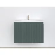   Piramida EURIDIKA fali fürdőszobabútor - műmárvány mosdóval -2 ajtós - PINO ZÖLD - 75 x 48 x 53 cm