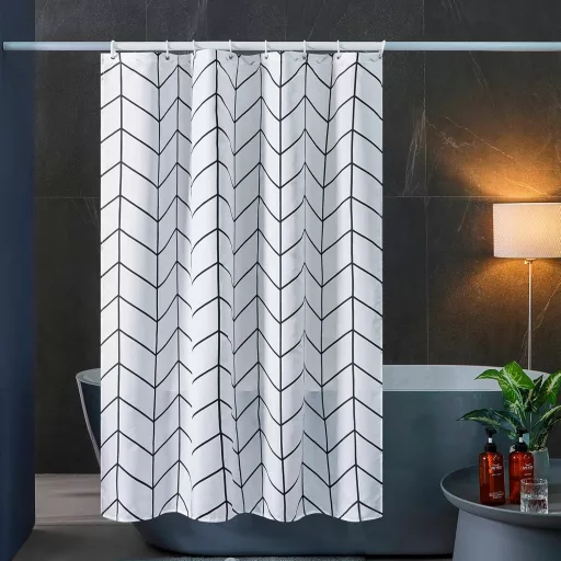 Zuhanyfüggöny - SQUARE - Impregnált textil - 180 x 200 cm