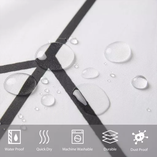 Zuhanyfüggöny - SQUARE - Impregnált textil - 180 x 200 cm