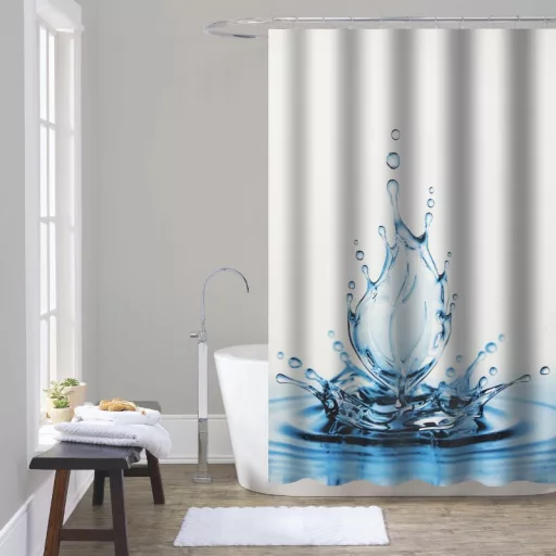 Zuhanyfüggöny - WATER FLOWER - Impregnált textil - 180x200