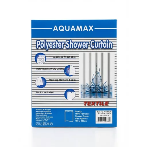 Zuhanyfüggöny - WATER FLOWER - Impregnált textil - 180x200