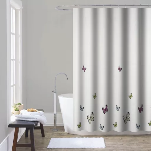 Zuhanyfüggöny - NEW BUTTERFLY - Impregnált textil -180 x 200 cm