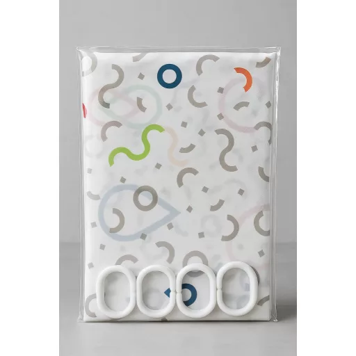 Zuhanyfüggöny - NEW WATER DROP - Impregnált textil - 180 x 200 cm