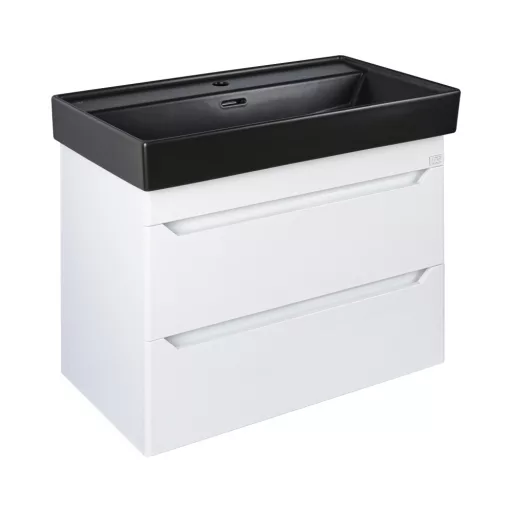 TMP SHARP 80 fali fürdőszobabútor - CeraStyle SHARP FEKETE mosdóval - 80 x 48 cm