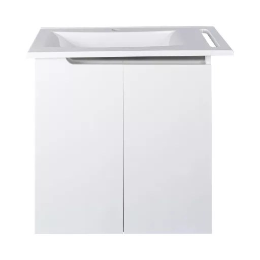 Piramida EURIDIKA fali /álló fürdőszobabútor - műmárvány mosdóval - 2 ajtós - 82 x 73 x 46 cm