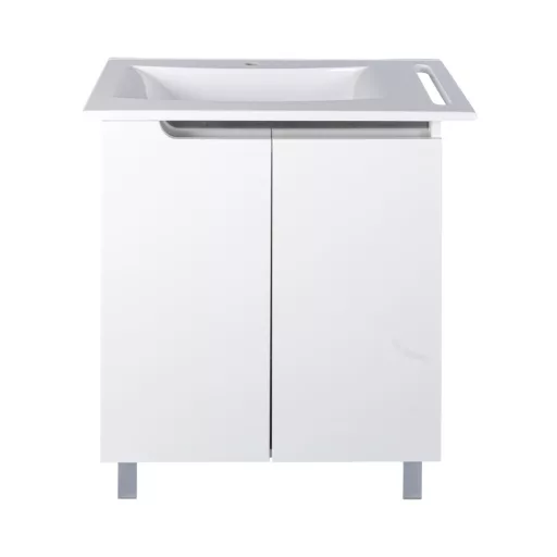 Piramida EURIDIKA fali /álló fürdőszobabútor - műmárvány mosdóval - 2 ajtós - 82 x 73 x 46 cm