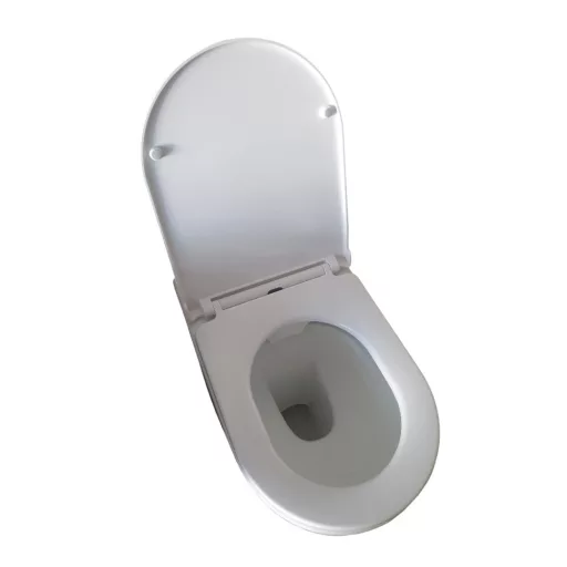 Eros ES OVAL - padlón álló WC - ülőkével komplett - perem nélküli öblítés - alsó/ hátsó kifolyású