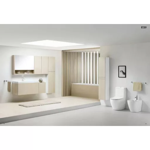 Eros ES OVAL monoblokk WC - perem nélküli - WC ülőkével komplett