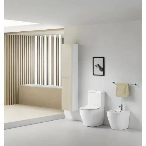 Eros ES OVAL monoblokk WC - perem nélküli - WC ülőkével komplett